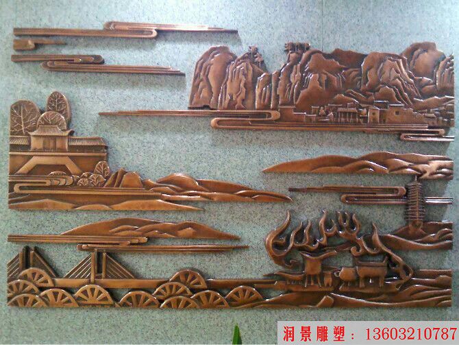 墻體壁畫(huà) 紫銅浮雕1